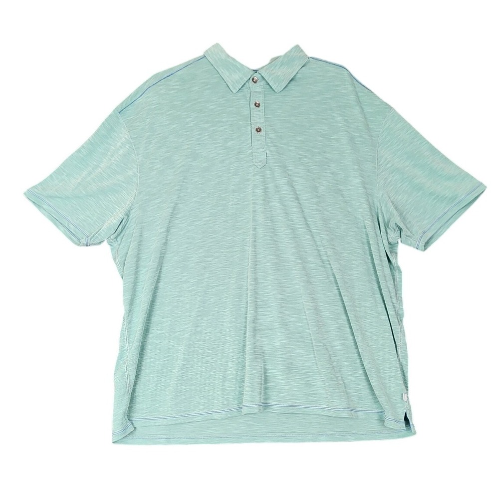Tommy Bahama XXL Polo Shirt Mens 2XL Light Blue Short Sleeve Casual